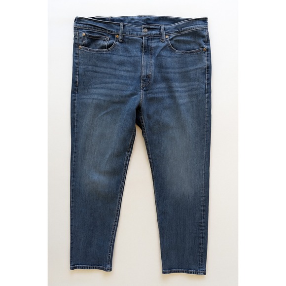 Levis 559 Jeans Mens 46x30 Blue Dark Wash Cotton Relaxed Stretch Straight 47X29 - Picture 1 of 4